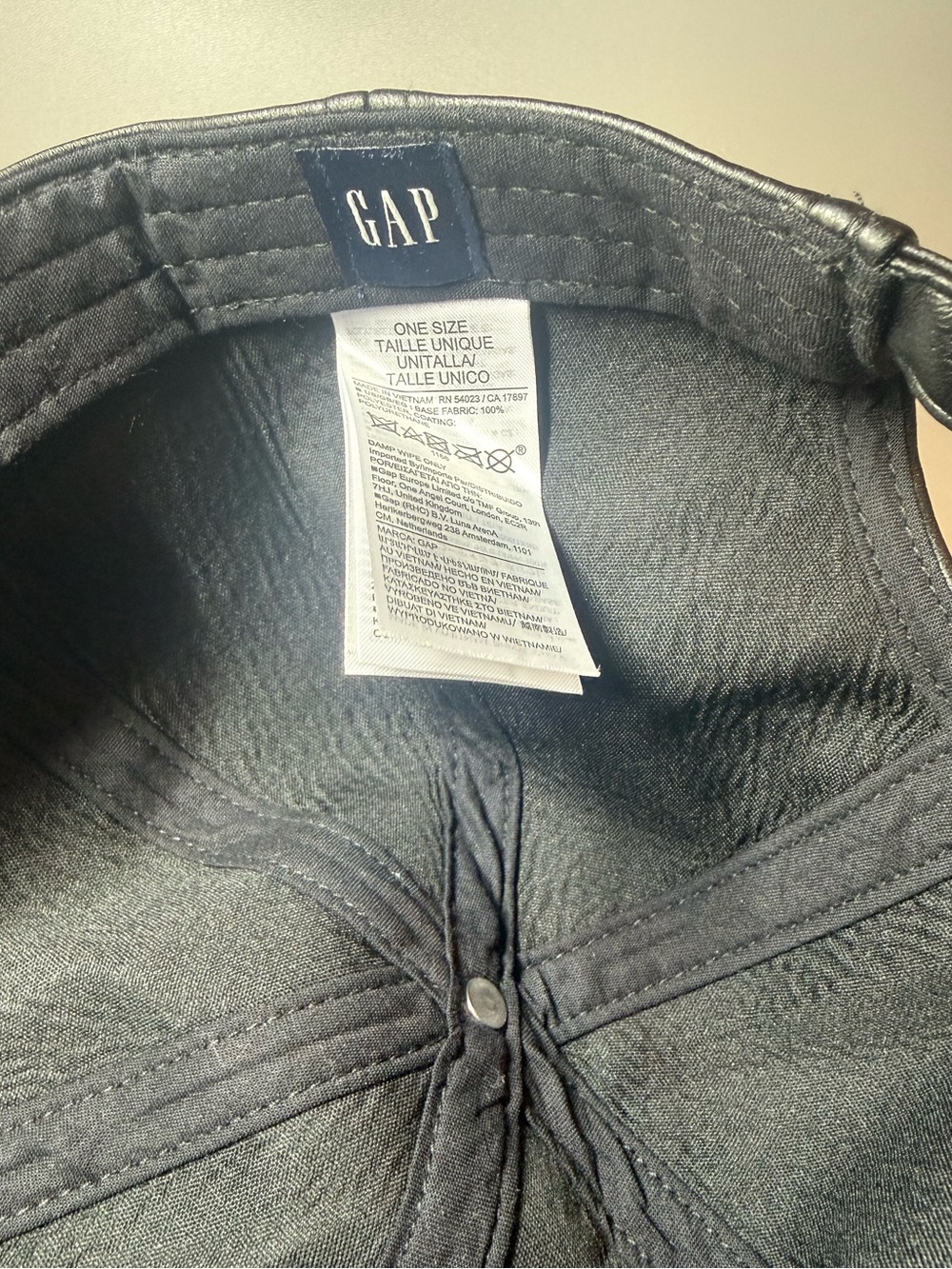 GAP Black Leather Baseball Cap - Picture 4 of 5